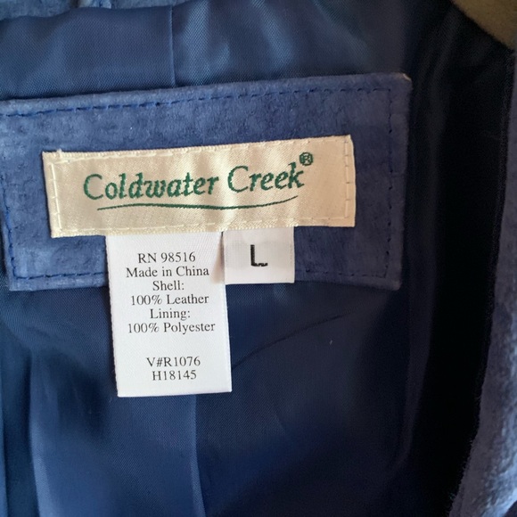 Coldwater Creek Blue Leather Jacket - Picture 4 of 5